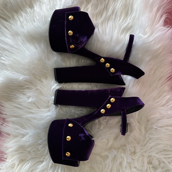 Giuseppe Zanotti Purple Velvet Heels - Picture 15 of 17